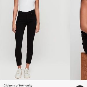 Citizens of Humanity Jeans Rocket Crop High Rise Skinny All Black